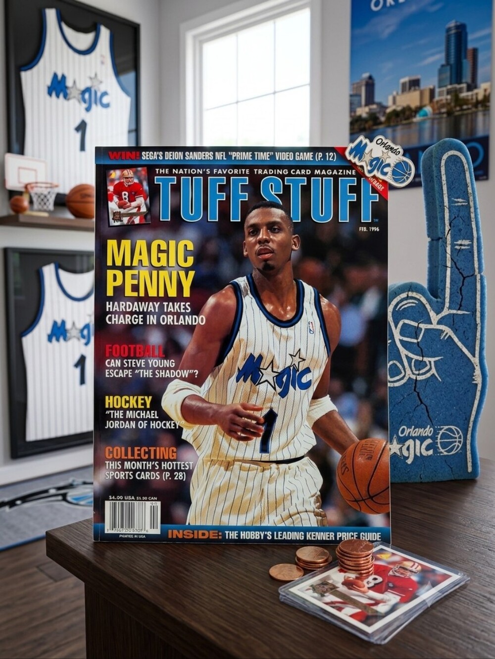 February 1996 🏀 Penny Hardaway, Orlando Magic — Tuff Stuff Magazine VINTAGE